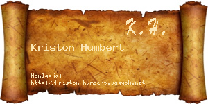 Kriston Humbert névjegykártya